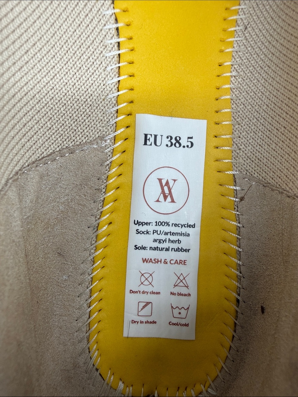 Vivaia Shoes Wm 38.5 US 7.5 Tan Cream Pointed Toe Knit Ballet Flats - Picture 13 of 15